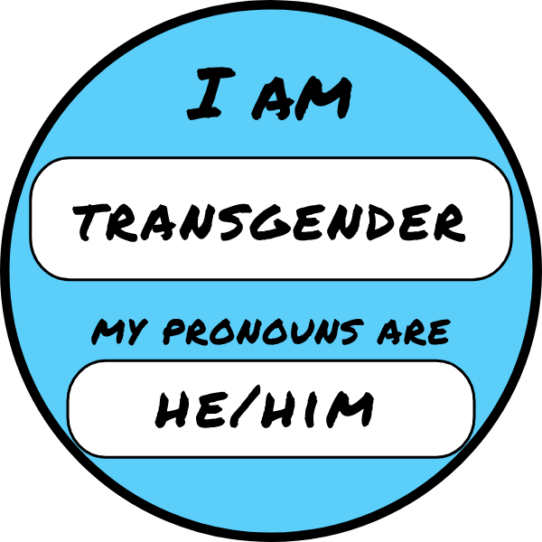 I Am Transgender And He Him Pronouns Blue Trans Sticker Free SVG