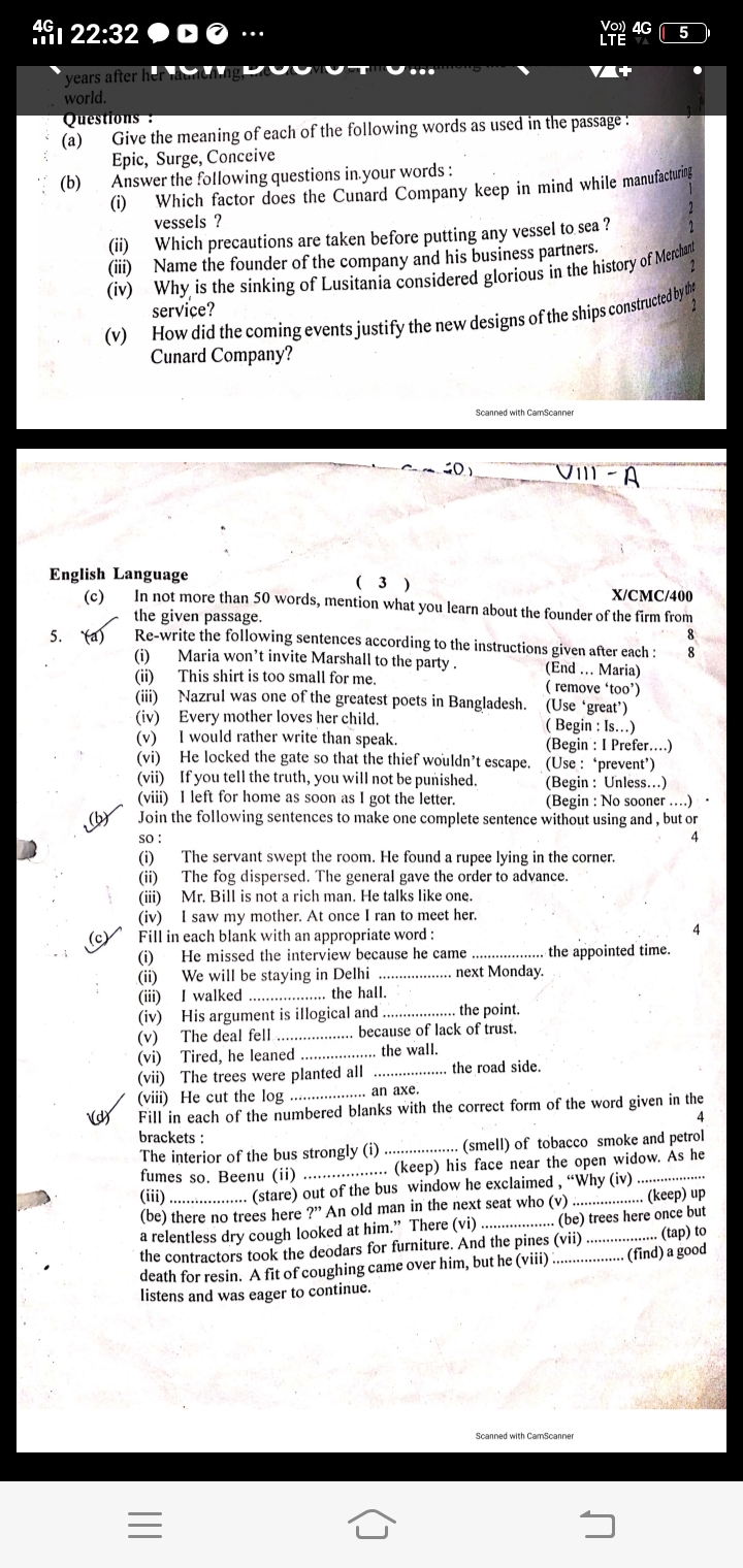 Icse Class 10 Grammar Practice Image To U