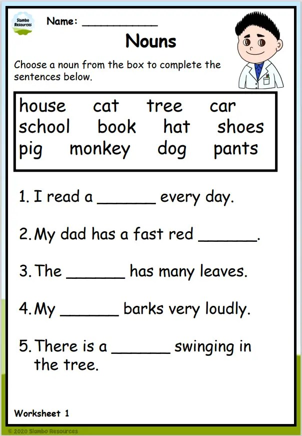 noun worksheets