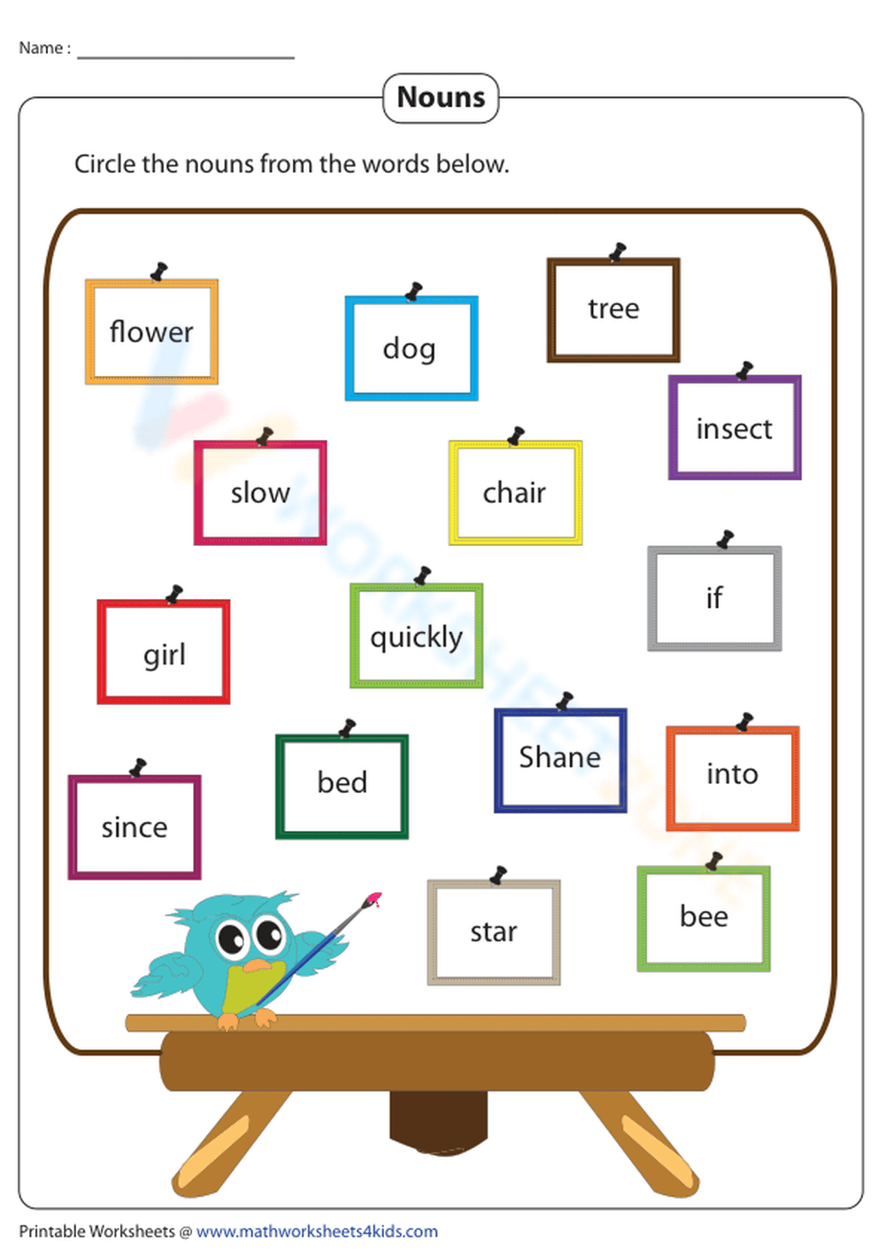 Identifying Nouns Worksheet Worksheets Library