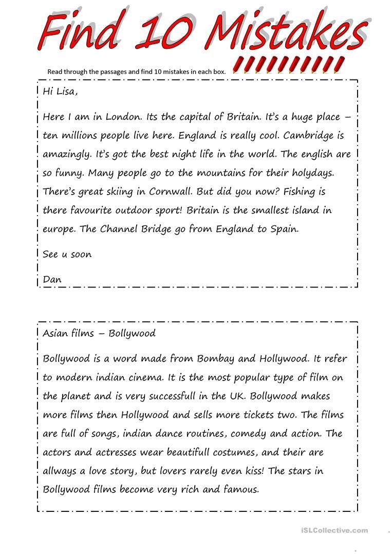 Identifying Sentence Errors Grammar Worksheet