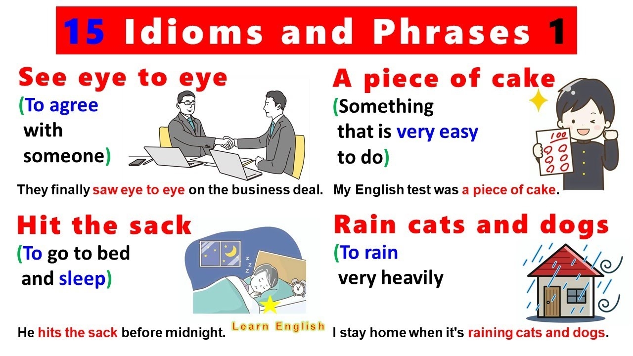 Idiom Pictures And Meanings