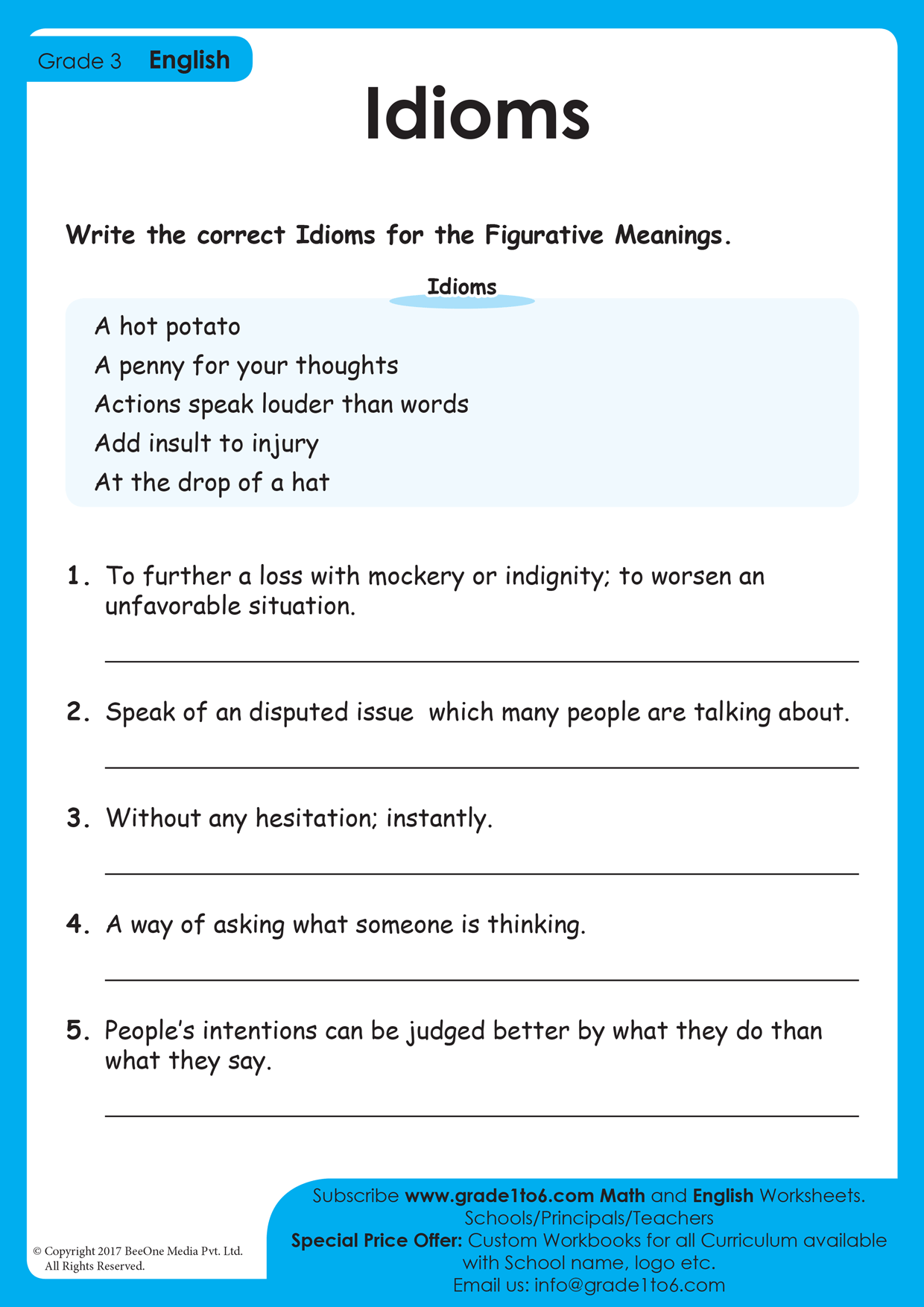 idioms worksheets idioms worksheets