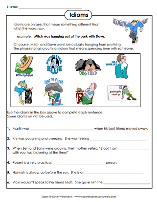 Idiom Worksheets