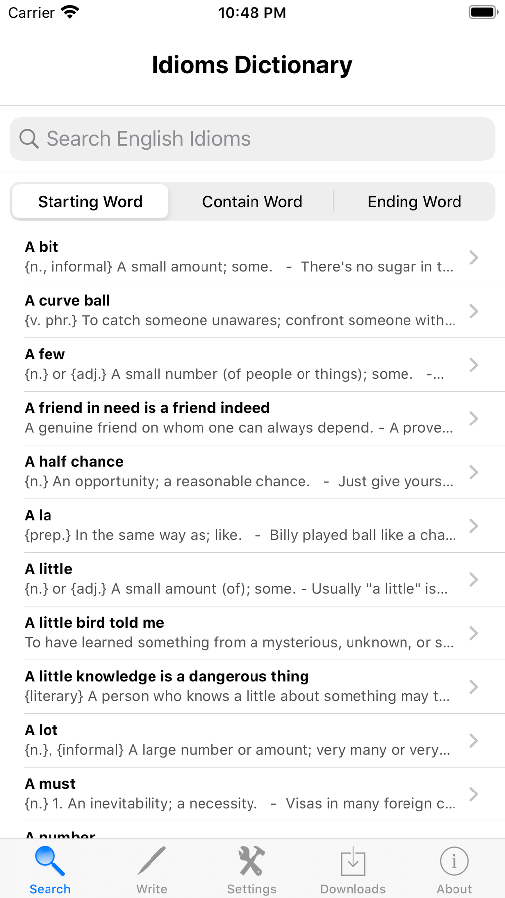 Idioms English Dictionary For IPhone Download