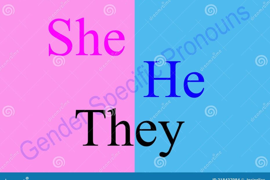 Illustration She He They Gender Specific Pronouns CartoonDealer