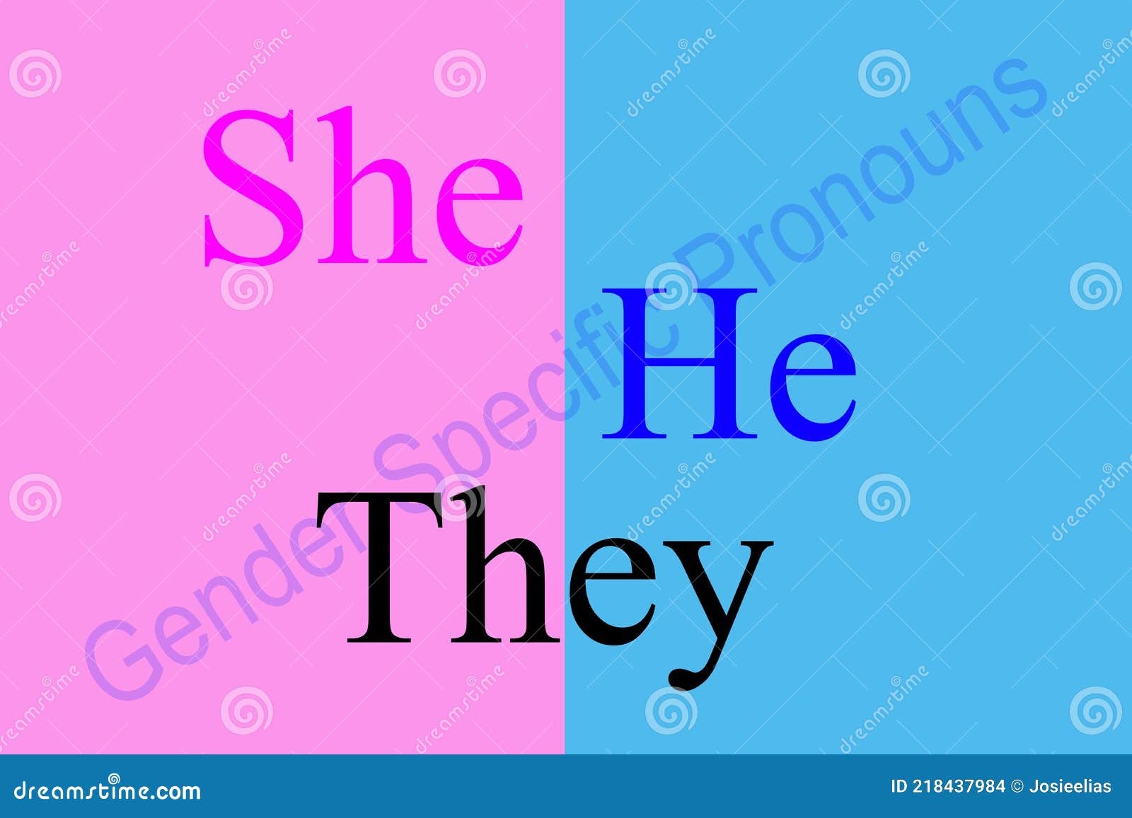 Illustration She He They Gender Specific Pronouns CartoonDealer 