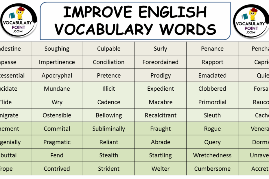IMPROVE ENGLISH VOCABULARY WORDS Vocabulary Point