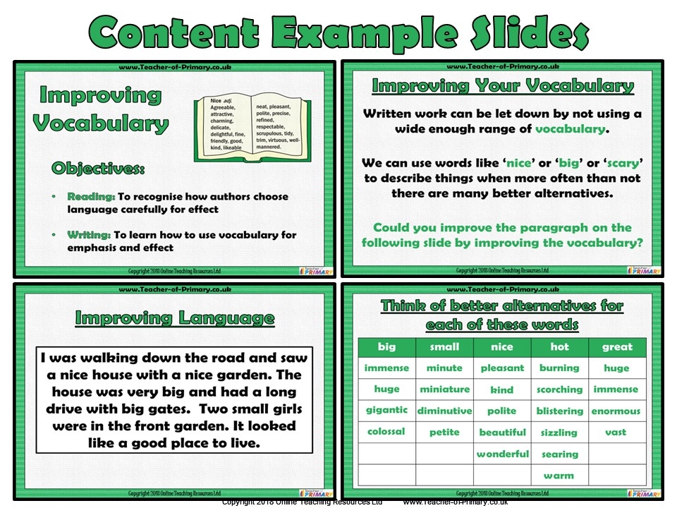 Improving Vocabulary PowerPoint Teaching Resources