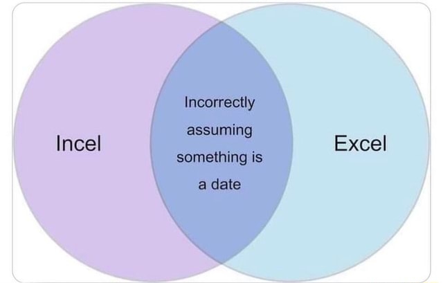 Incorrectly Assuming Something Is A Date Incel Excel IFunny