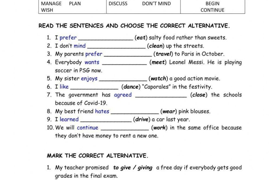 Infinitive Vs Gerunds Grassi Astete Live Worksheets Library