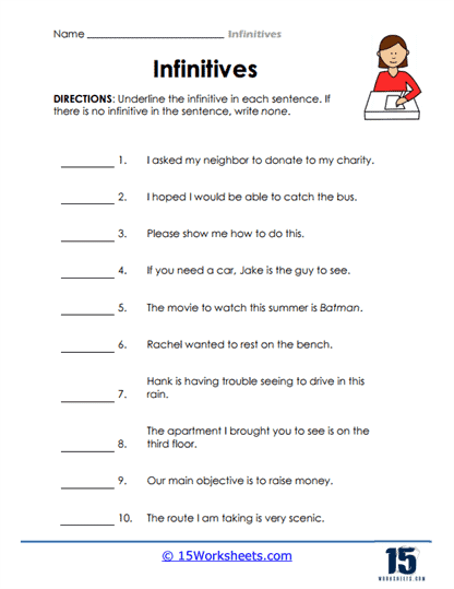 Infinitives 2 15 Worksheets