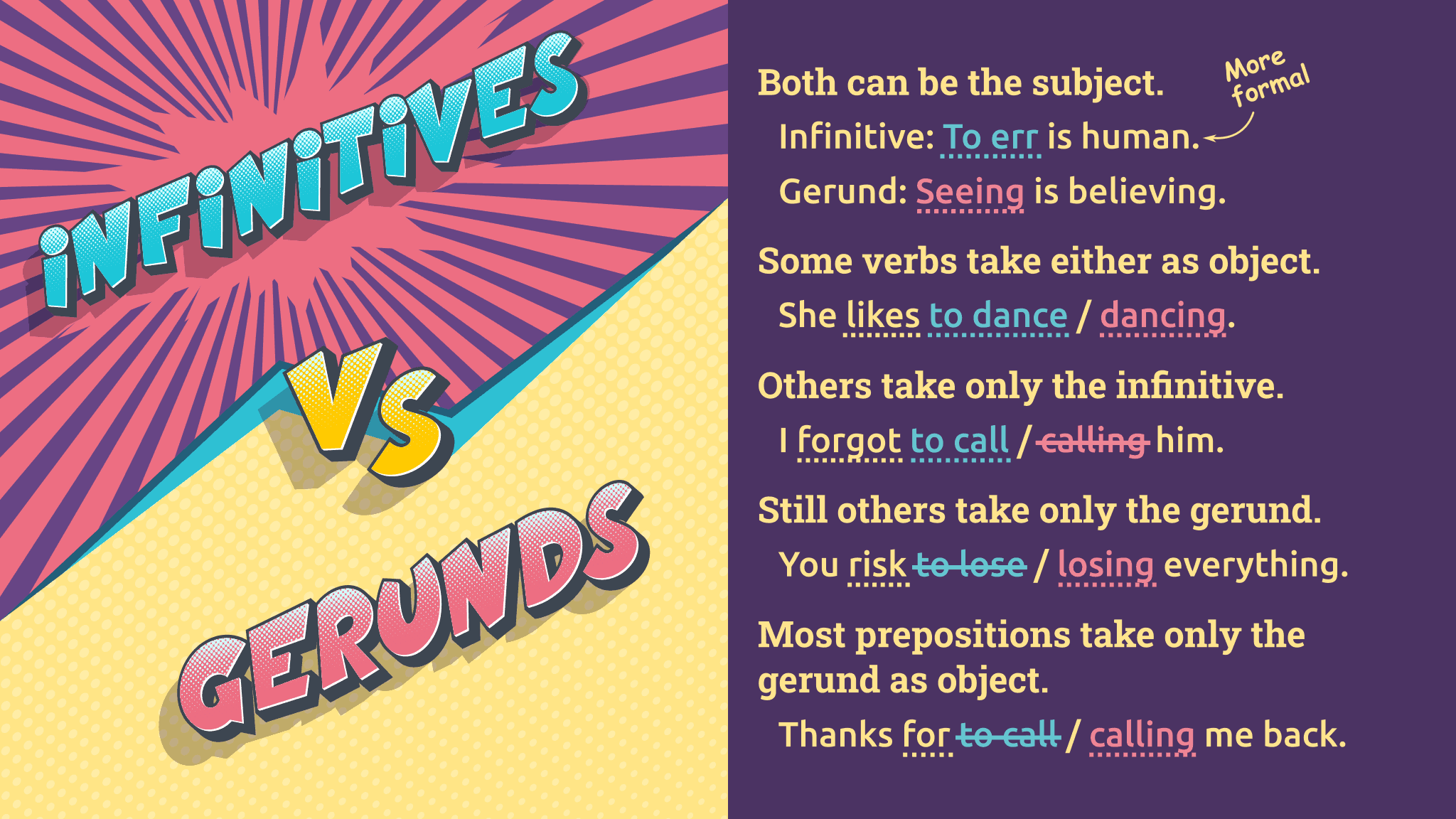 gerunds and infinitives explained
