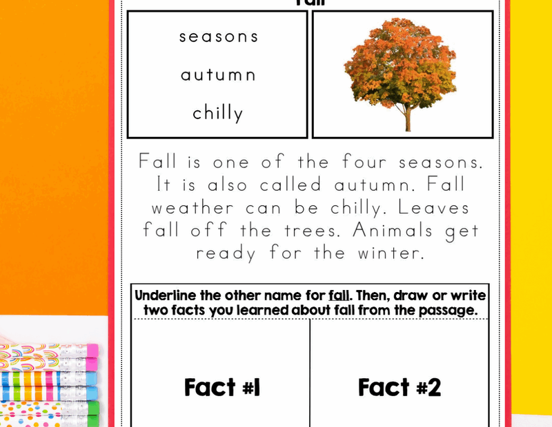 Interactive Vocabulary Reading Passages Printable Classroom