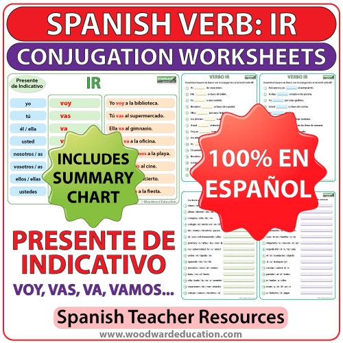IR Spanish Verb Conjugation Worksheets Present Tense Woodward Spanish