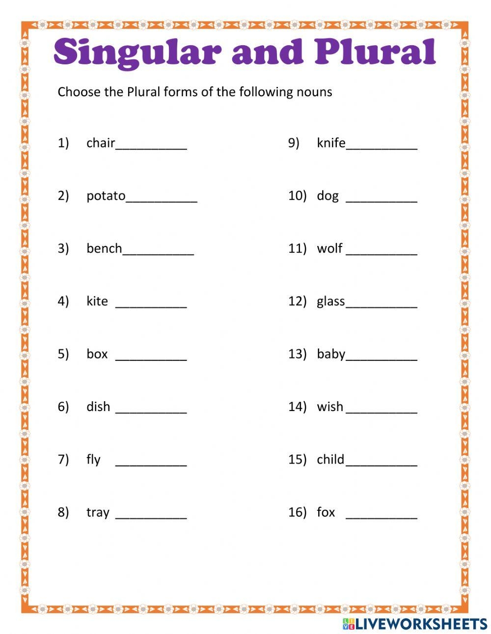 Irregular Plural Nouns 2nd And 3rd Grade Noun Worksheet Worksheets 
