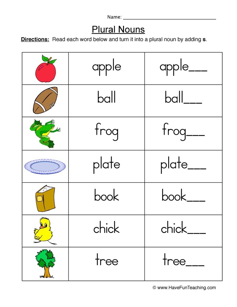 nouns into plural