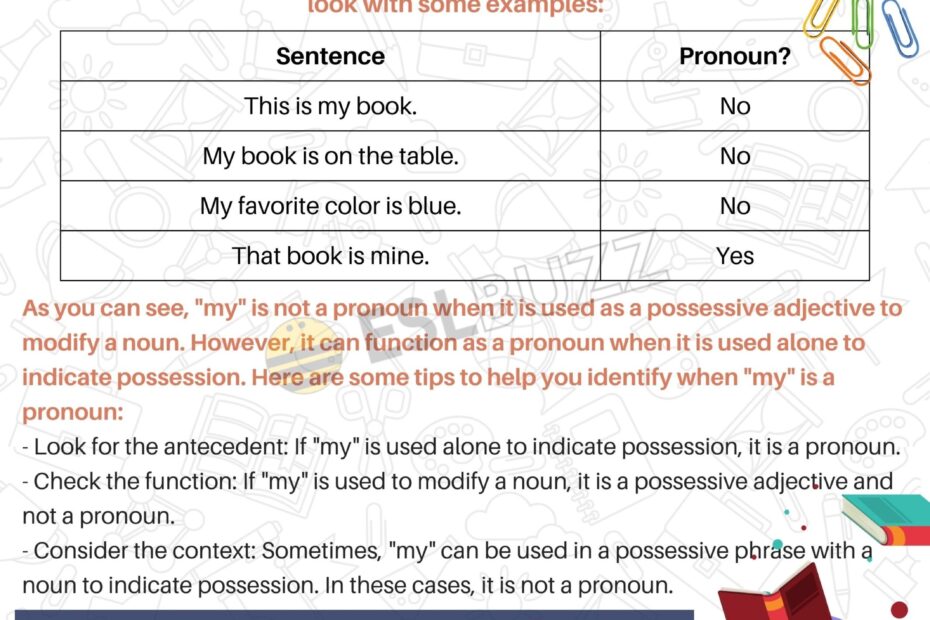 Is My A Pronoun The Ultimate Guide For English Learners ESLBUZZ