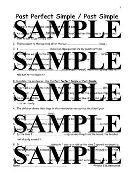 past perfect simple sentences