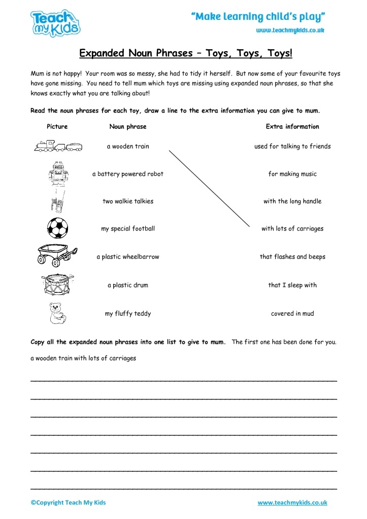 Ks2 Expanded Noun Phrases Activity Sheets Expanded Noun Phrases Riset