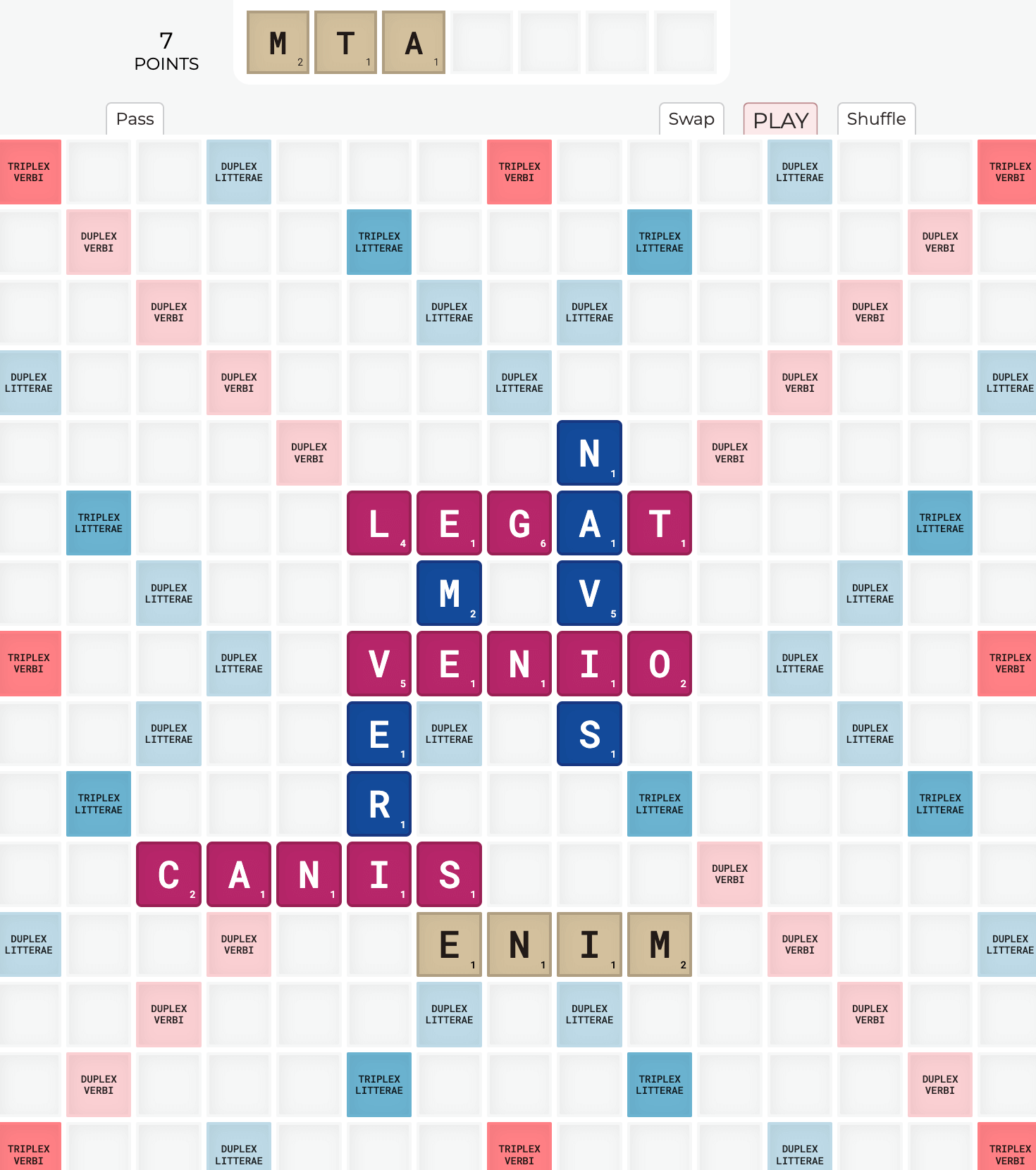 Latin Vocabulary Tester