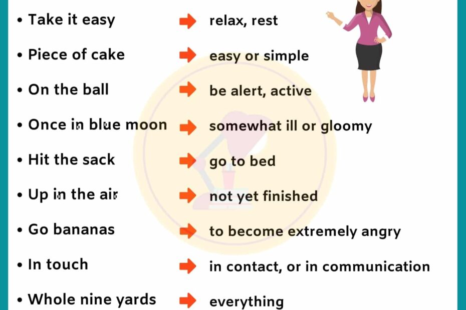 List Of 35 Interesting English Idioms Examples Their Meanings My
