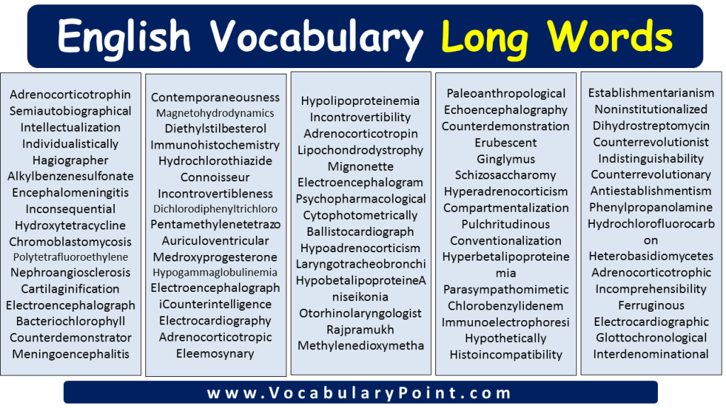 Longest Words In English Vocabulary Point Longest Words In English Vocabulary Point