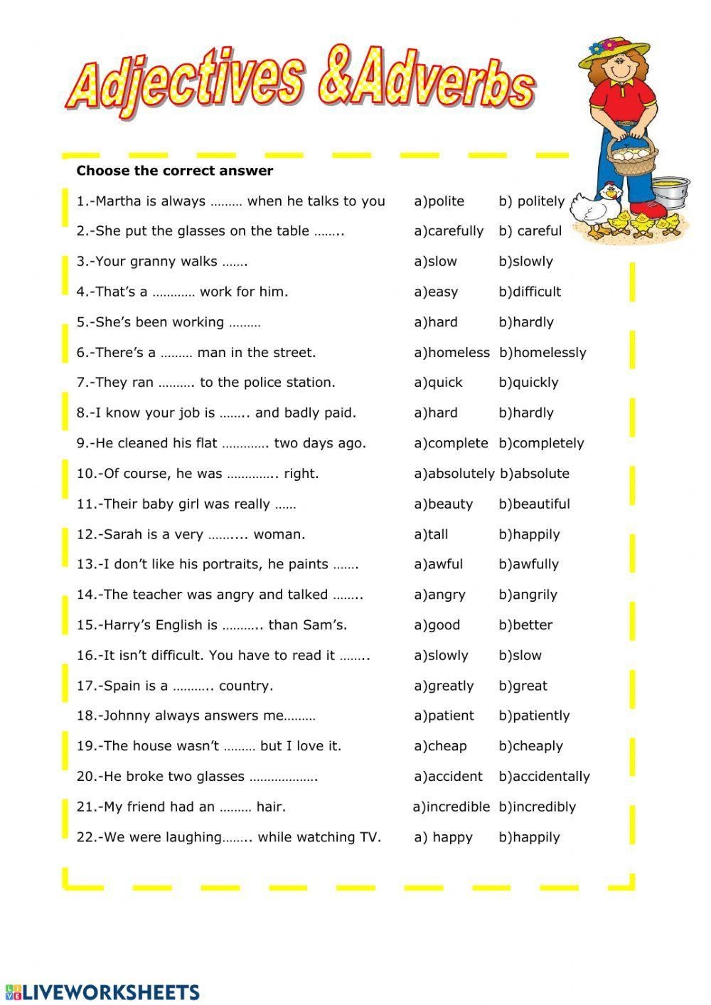 Making Adverbs From Adjectives Printable ELA Worksheet Worksheets 