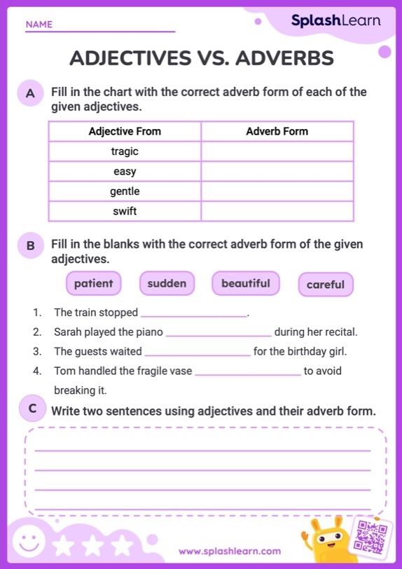 Making Adverbs From Adjectives Printable ELA Worksheet Worksheets 