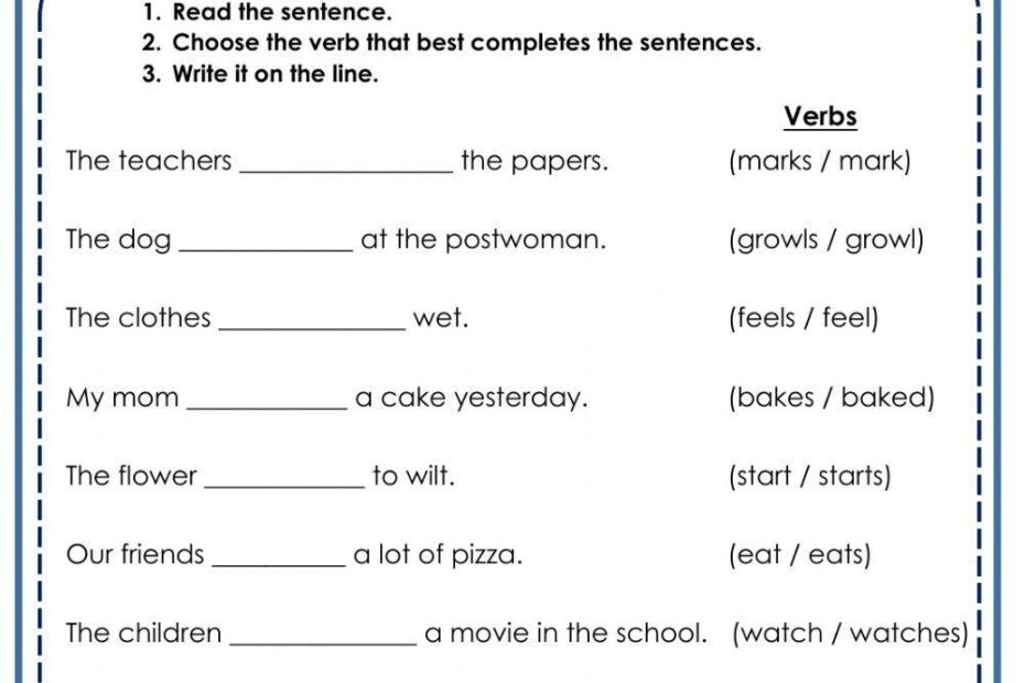 Mastering Subject Verb Agreement Worksheets And Exercises For Precision