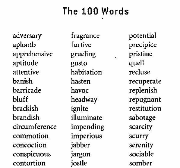 vocabulary for middle schoolers