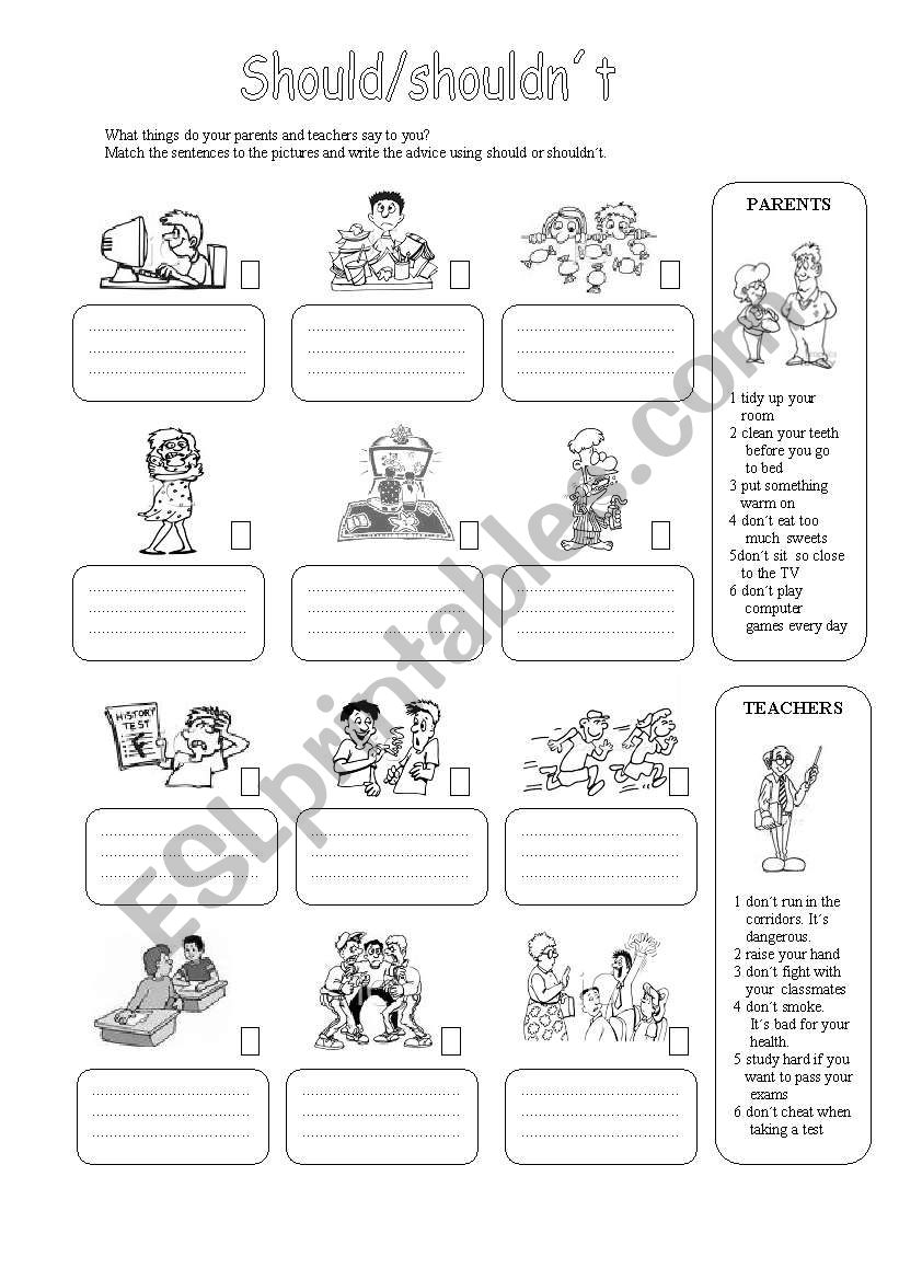 Modal Verb Should Worksheet