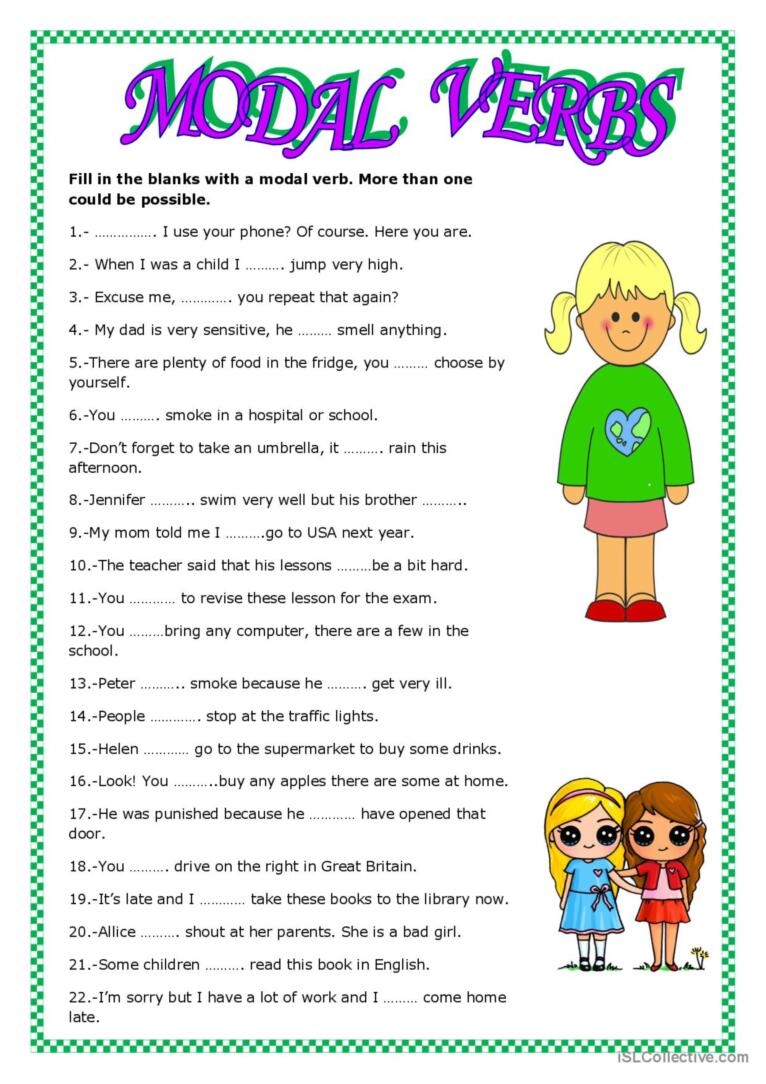 Modal Verbs Esl Worksheets Modal Verbs English Esl Wo Vrogue co