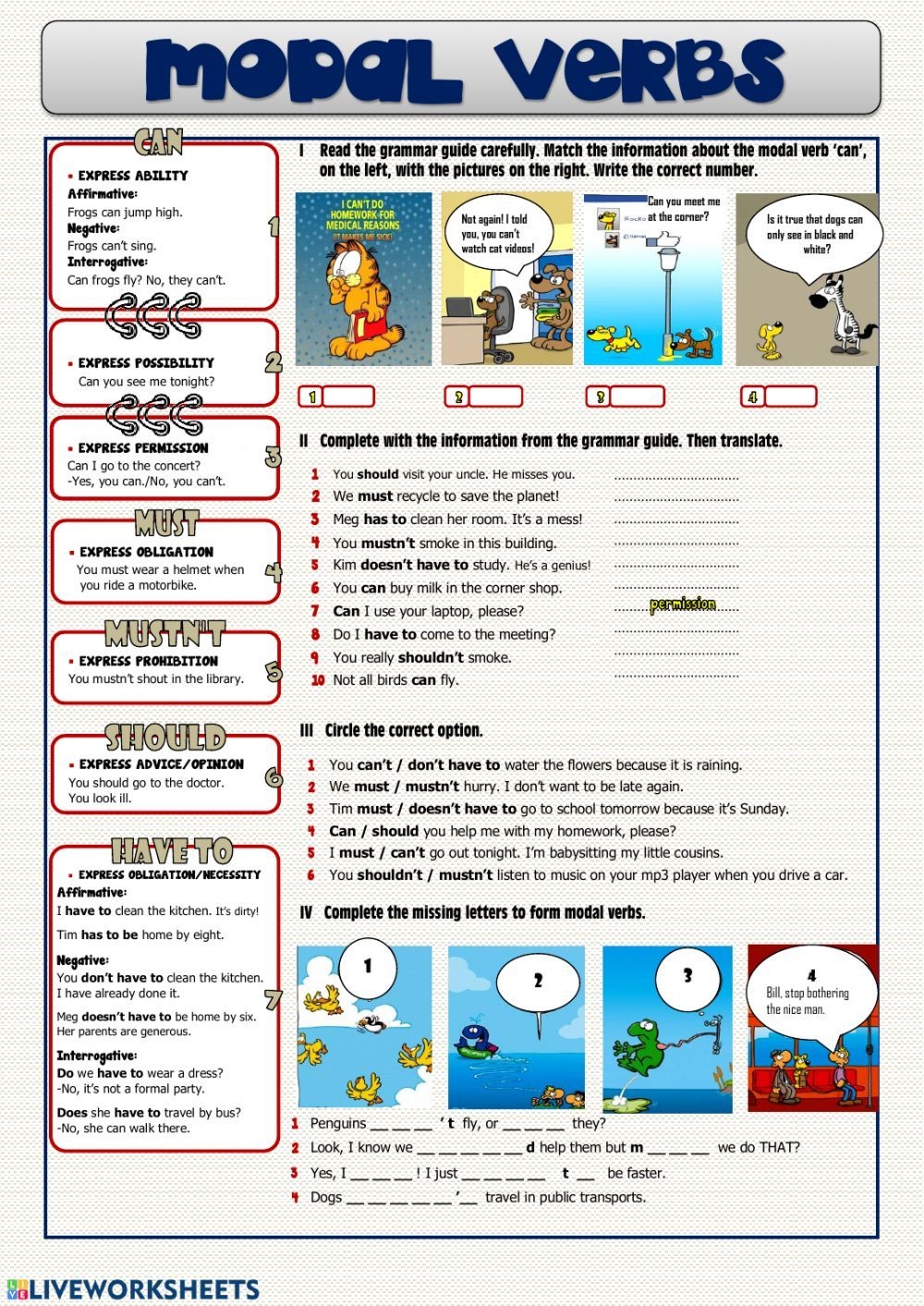 Modal Verbs Exercises Online Qlerotune
