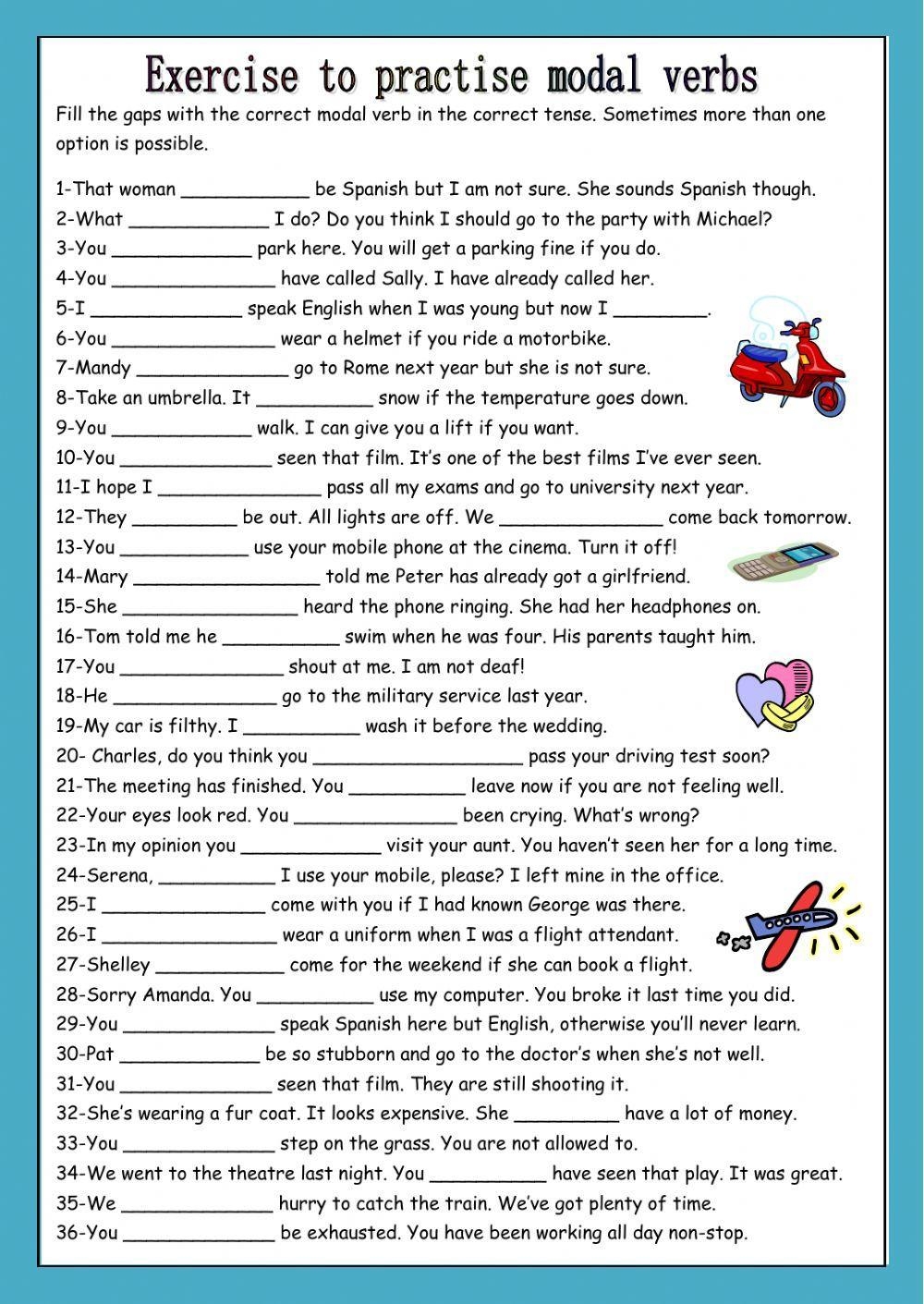 Modal Verbs Online Exercise For Grade 5 Live Worksheets Worksheets 