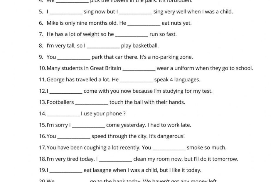 Modal Verbs Online Exercise For Grade 5 Live Worksheets Worksheets
