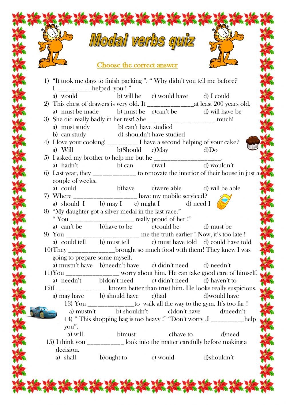 Modal Verbs Quiz Interactive Worksheet Modal Verbs English Verbs 