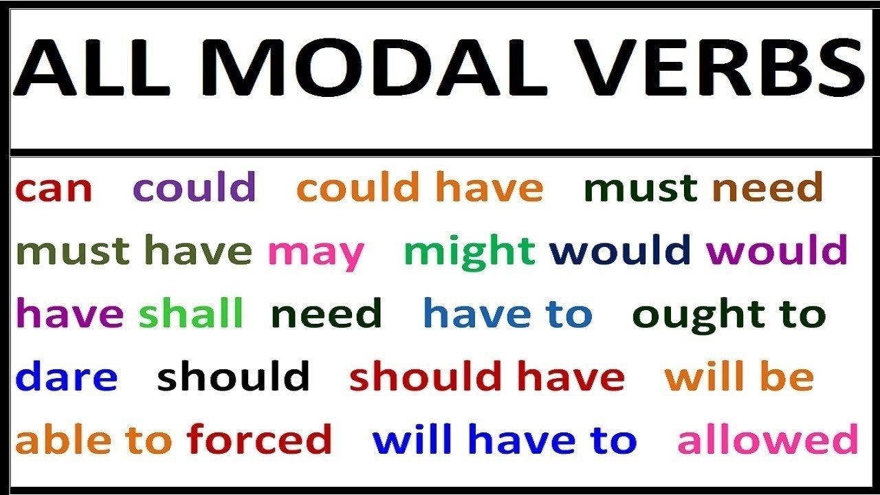full list of modal verbs