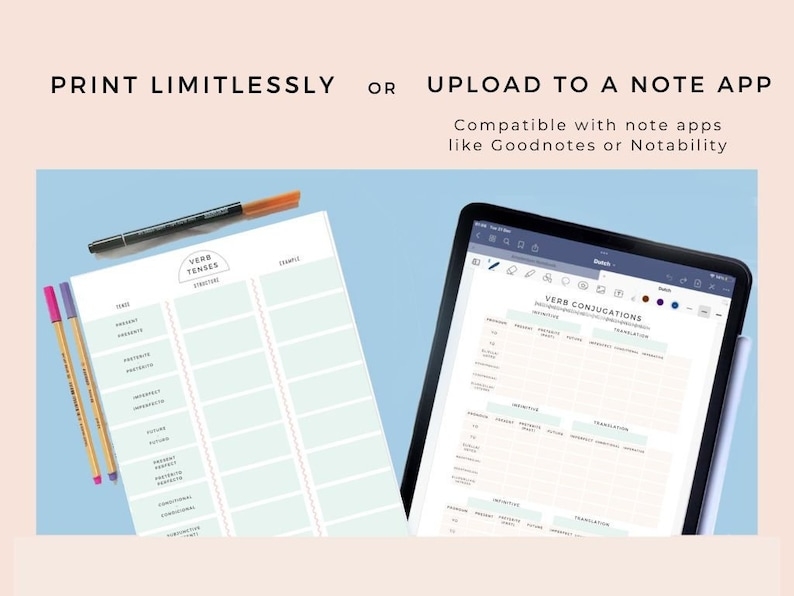Modern Greek Verb Conjugation Chart Language Learning Notes 