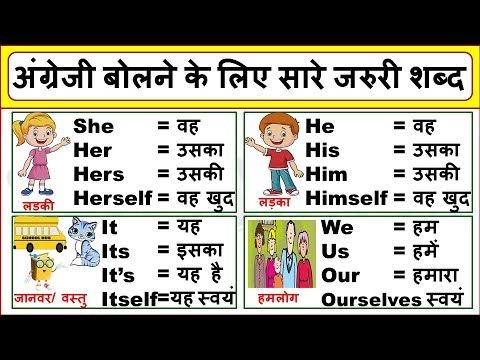 Most Important English Words Meaning Words Meaning In Hindi Pronoun 