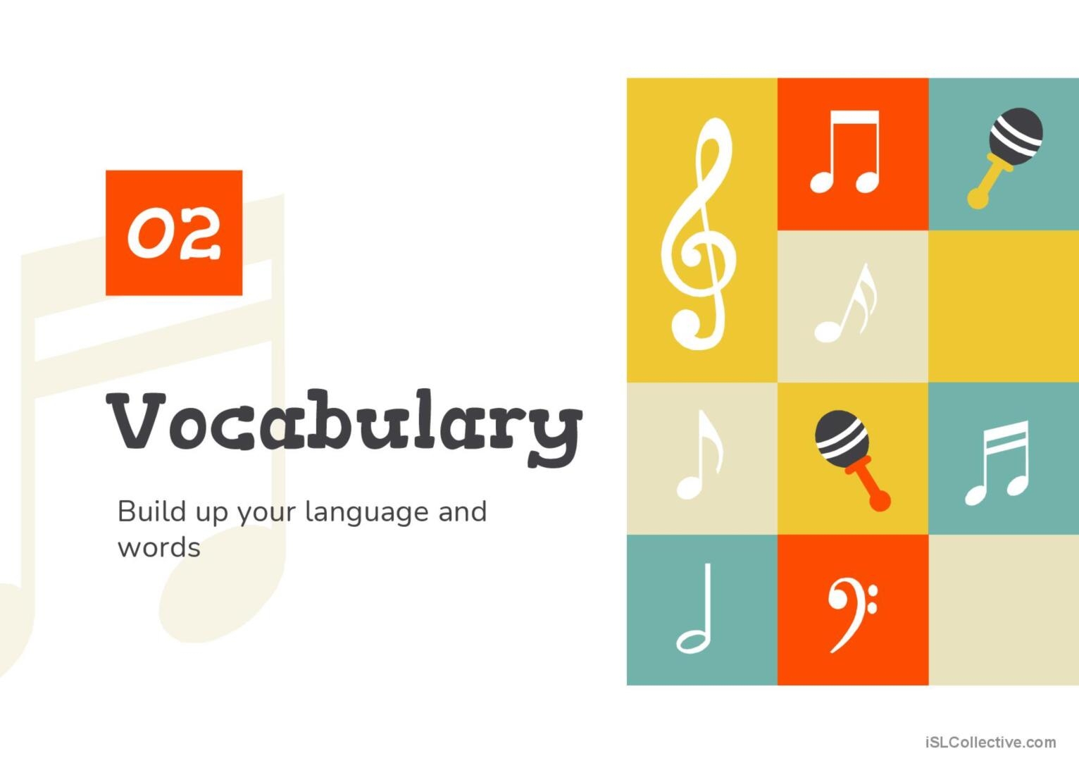 Music Vocabulary General Vocabular English ESL Powerpoints