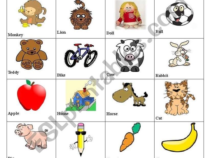 My First Vocabulary ESL Worksheet By Yetigumboots