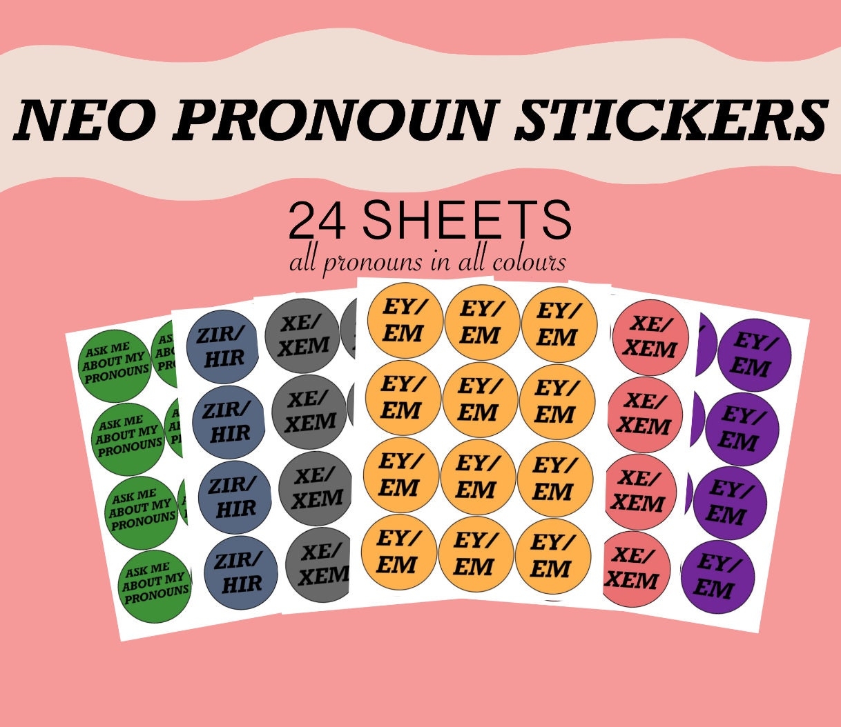 Neo pronoun Stickers PDF Etsy