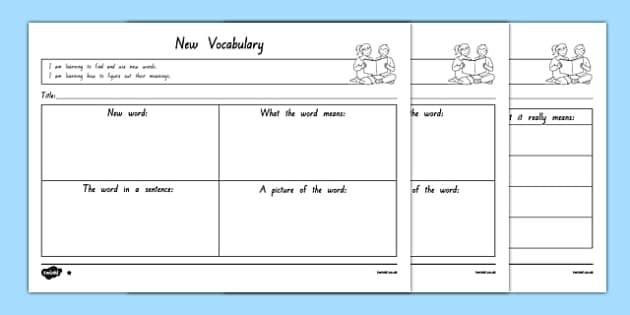 New Vocabulary Differentiated Worksheet Worksheets Worksheets Library