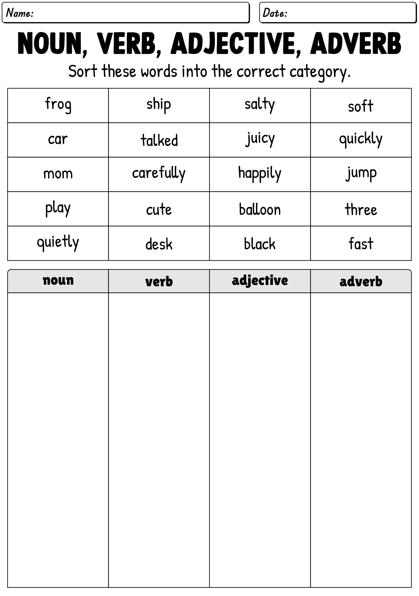Noun Form Of Verb Adjectives Adverb Noun Verb Forms Worksheet Grade 