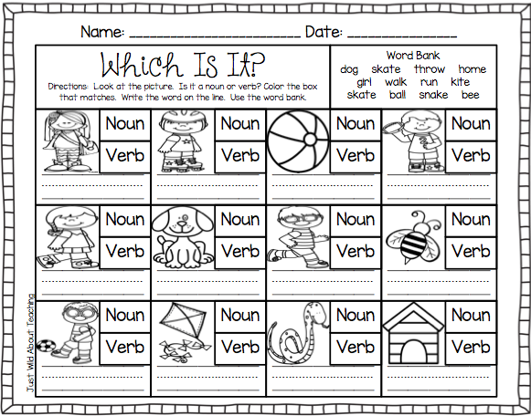 Noun Worksheets For Kindergarten Kindergarten