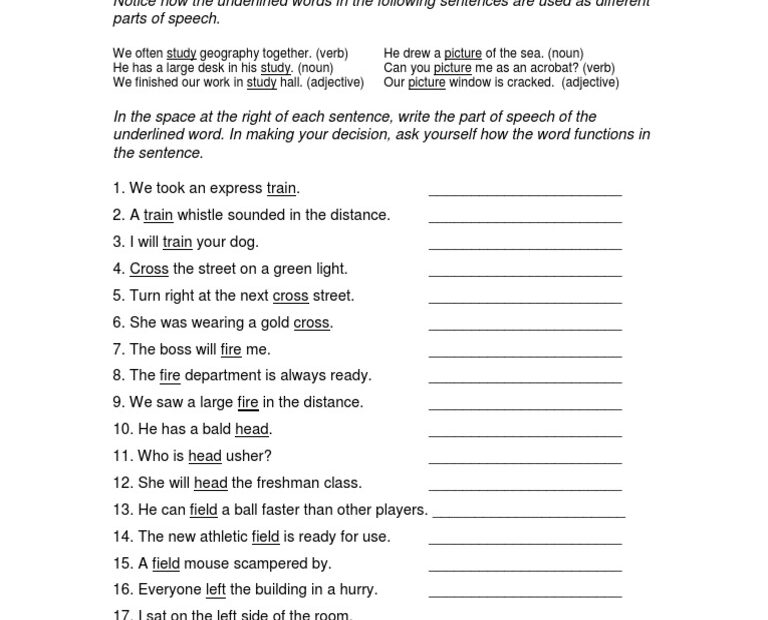 Nouns Adjectives Adverbs Verbs Review Packet PDF Part Of