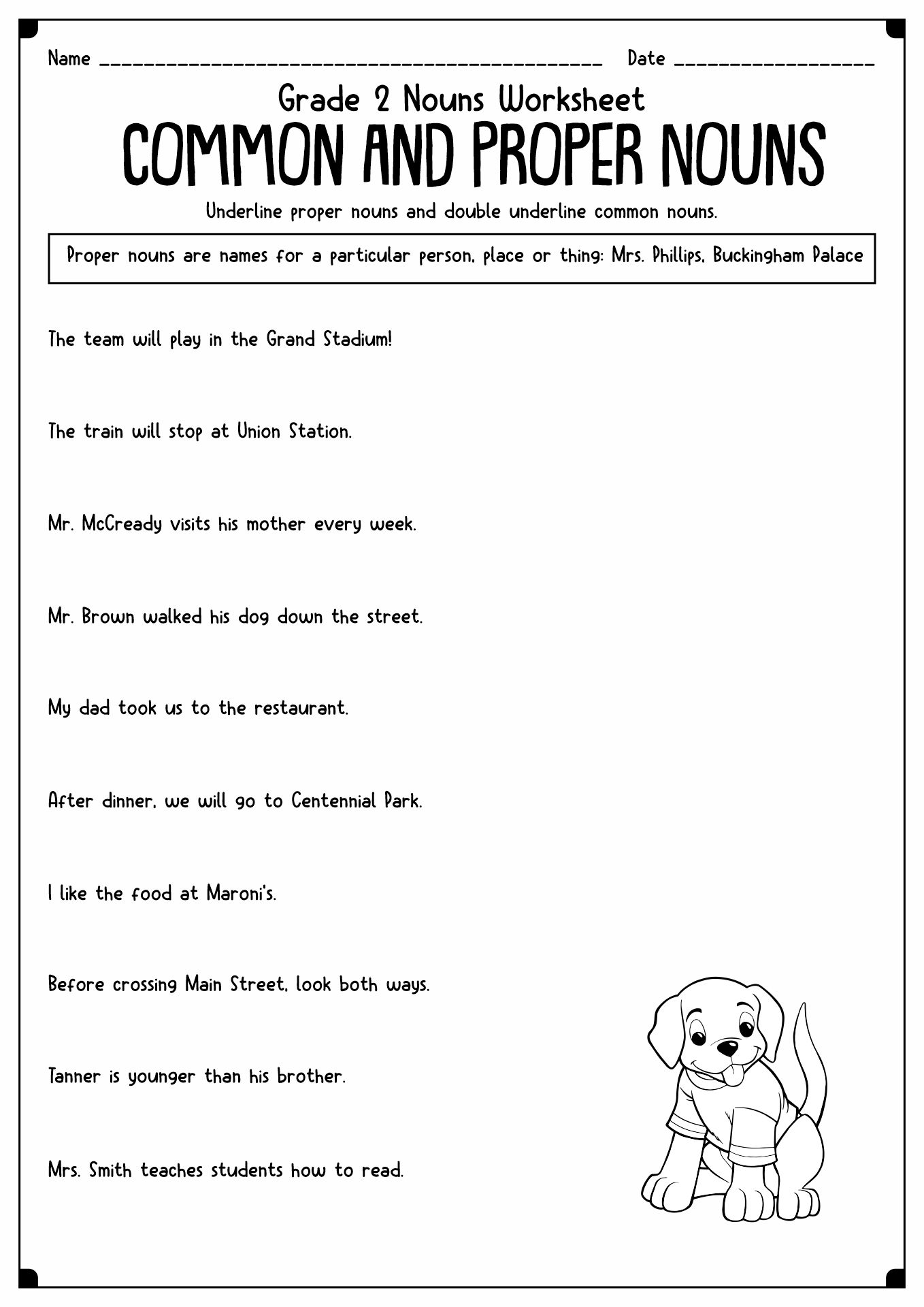 common nouns and proper nouns worksheet common nouns and proper nouns worksheet