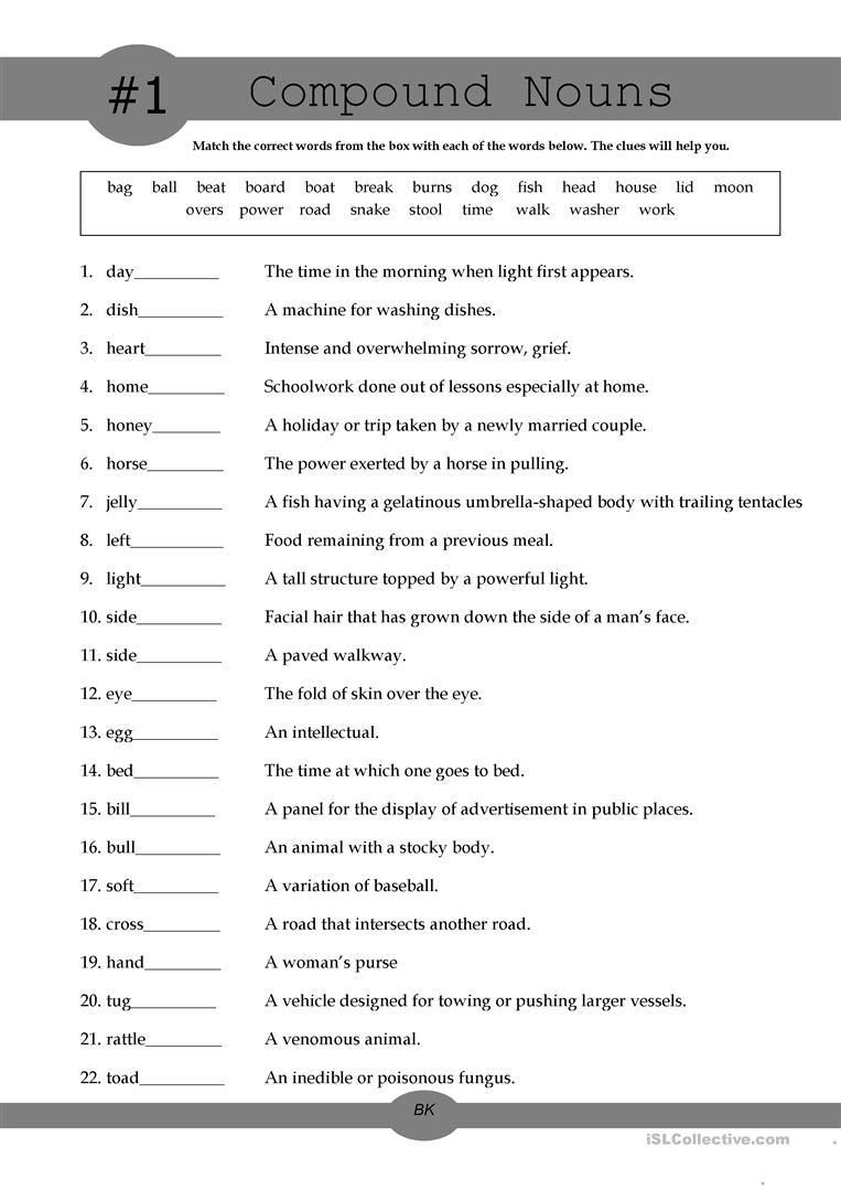 Nouns Pictures Worksheets