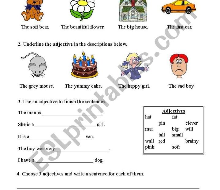 Nouns Verbs Adjectives Worksheet Adjectiveworksheets